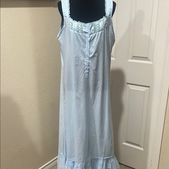 Blue  MISS LAVISH LONDON Sleeveless Chemise with Ruffled Hem, NIGHT GOWN, SIZE16 - Picture 4 of 9